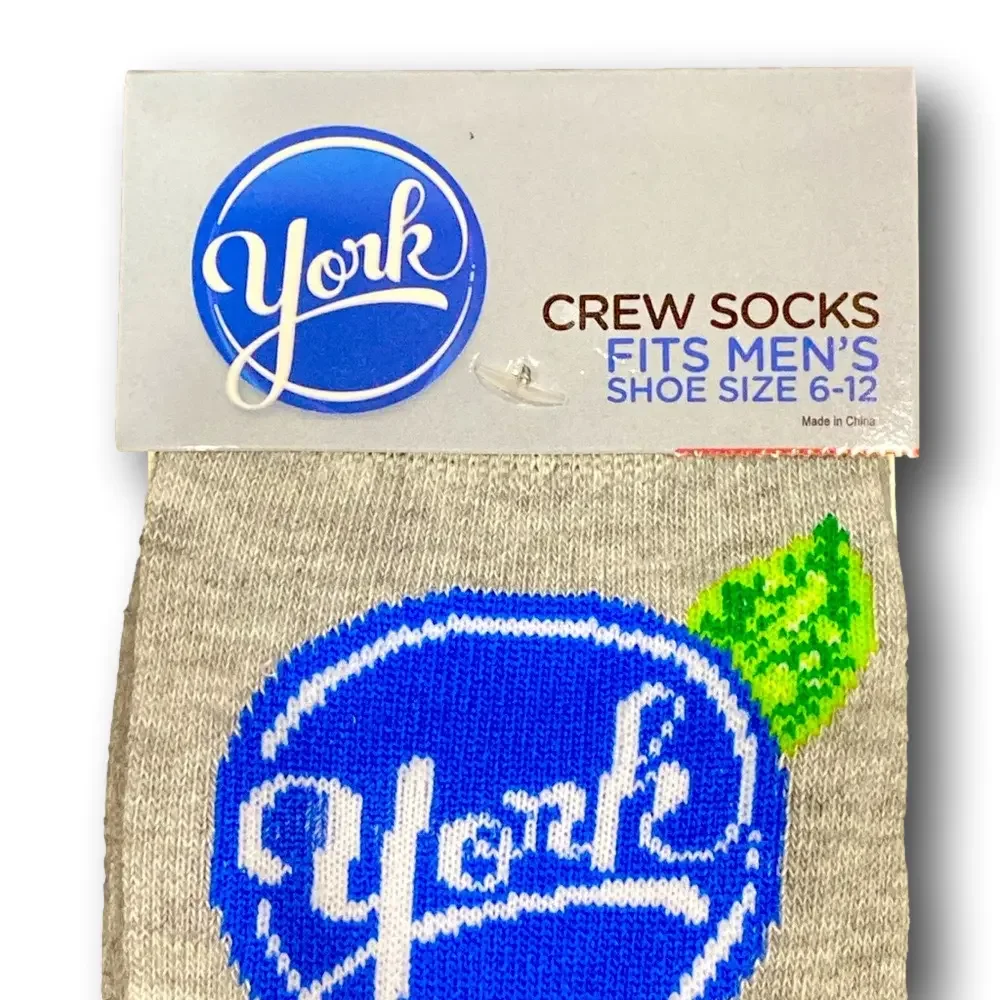 3/$20 York Peppermint Patty Funny Novelty Crew Socks - NWT